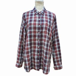Birds Of Paradis By Trovata California Tartan Plaid Button Up shirt Size Large